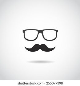 Hipster, gentleman face. Vector art.