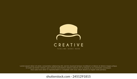 Hipster Gentleman Top Hat Vintage Retro logo design