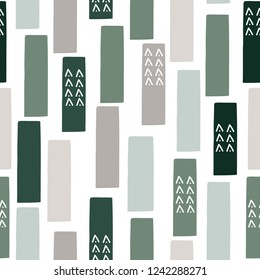 Hipster geometric hand drawn rectangles seamless pattern.