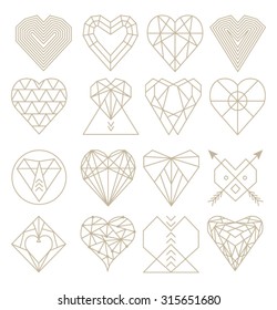 Hipster Geometric Heart Shape Design