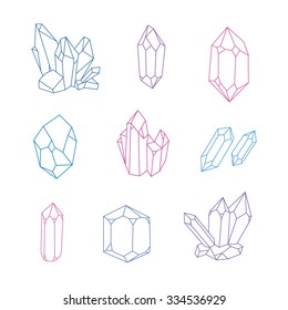 Hipster geometric outlined crystals. 