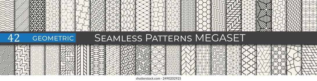 Hipster geometric pattern backdrop collection. Black and white monochrome print patterns.