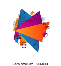 hipster geometric pattern, isolated on white background