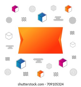 hipster geometric pattern, isolated on white background