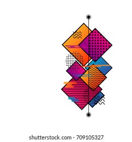 hipster geometric pattern, isolated on white background