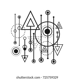 hipster geometric pattern, isolated on white background