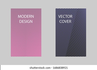 Hipster geometrical lines notebook cover pattern. Minimalistic notepad cover surface set. Colorful title page vector for school.