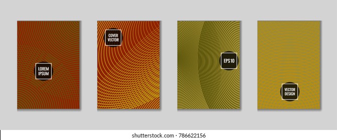 Hipster geometrical lines notebook cover vector. Minimalistic notepad cover texture set. Colorful title page background for student notebook, dairy or notepad.