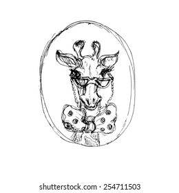Hipster Giraffe Tattoo