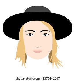 Hipster girl avatar with a hat. Vector illustration design