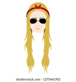 HIpster girl avatar with sunglasses. Vector illustration design