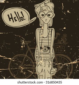 Hipster Girl With a Camera