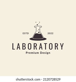 hipster glass laboratory logo design, vector graphic symbol icon illustration creative idea