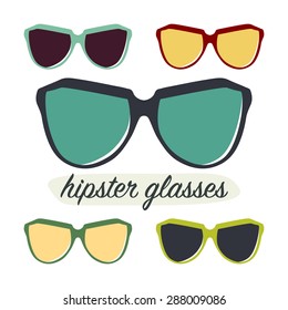 Hipster glasses design template