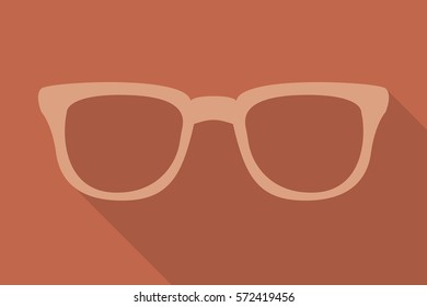 Hipster glasses in flat