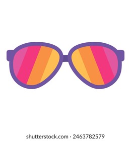 Hipster glasses flat element. Sunglasses trendy fashion. Stylish glasses in modern and creative style. Sunglasses modern design cartoon style