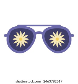 Hipster glasses flat element. Sunglasses trendy fashion. Stylish glasses in modern and creative style. Sunglasses modern design cartoon style