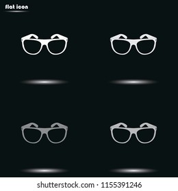 Hipster glasses flat grayscale vector icon.