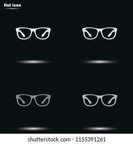 Hipster glasses flat grayscale vector icon.
