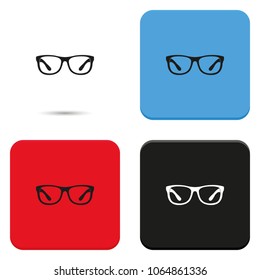 Hipster glasses flat vector icon.