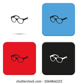 Hipster glasses flat vector icon.