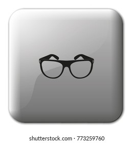 Hipster glasses flat vector icon.