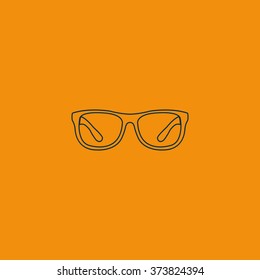 Hipster glasses icon.