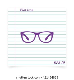 Hipster glasses icon.