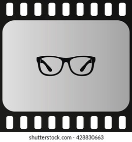 Hipster glasses icon.