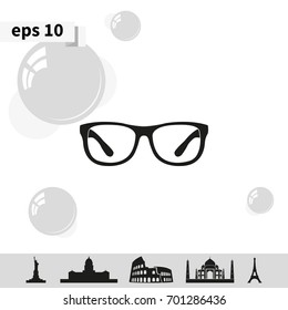Hipster glasses icon.