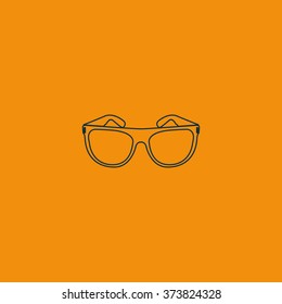 Hipster glasses icon. Glasses silhouette.