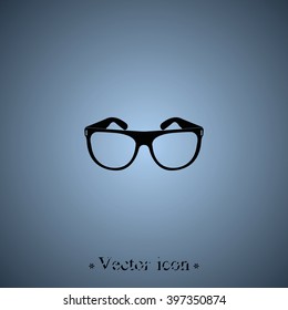 Hipster glasses icon. Glasses silhouette.