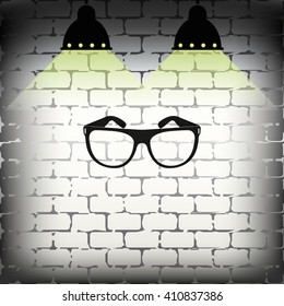 Hipster glasses icon. Glasses silhouette.