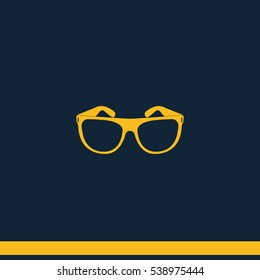 Hipster glasses icon. Glasses silhouette.