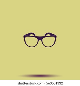 Hipster glasses icon. Glasses silhouette.