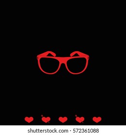 Hipster glasses icon. Glasses silhouette.