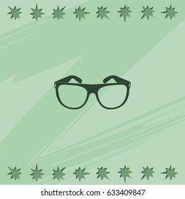 Hipster glasses icon. Glasses silhouette.