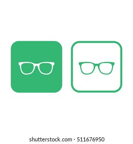 Hipster glasses icon vector illustration. Green and white