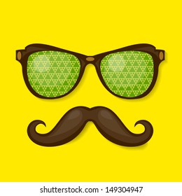 Hipster glasses, Hipster man. Vector illustration