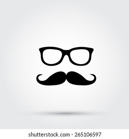 Hipster glasses and mustache  