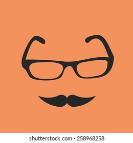 Hipster glasses and mustaches