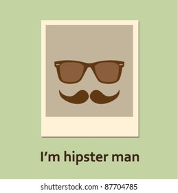 Hipster glasses, poster man