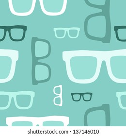 Hipster Glasses Seamless Pattern