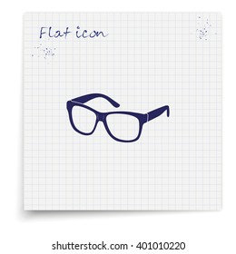 Hipster glasses vector icon. Glasses silhouette.