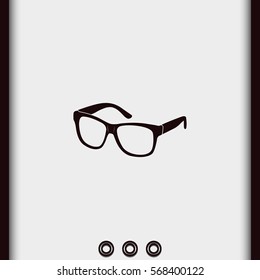 Hipster glasses vector icon. Glasses silhouette.