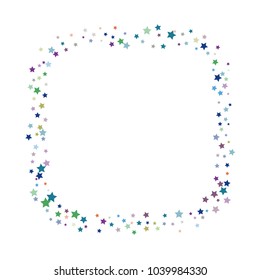 Hipster Glitter Retro Stars Falling Down. Funky Cool Vintage Confetti Celebration Background. 