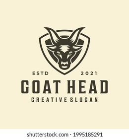 Hipster Goat Badge Emblem Creative Logo Template