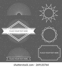 Hipster  graphic dusty textured simple flat badge 