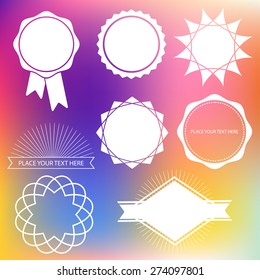 Hipster  graphic  simple flat badge on a blurred background