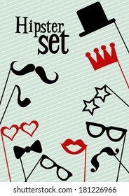 Hipster greeting card, vector illustration